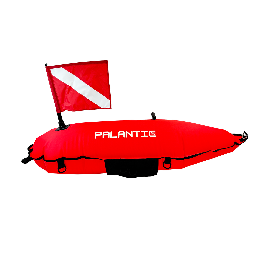 Palantic Spearfishing 420D Nylon Torpedo Buoy Float w/ Oral Inflator & Dive Flag