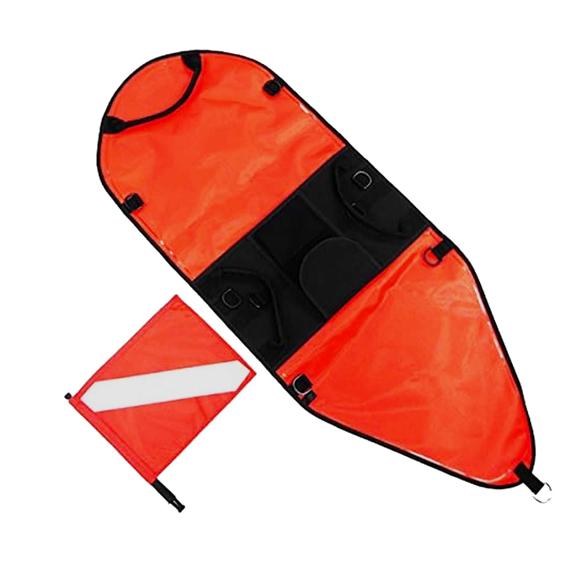 Palantic Spearfishing 420D Nylon Torpedo Buoy Float w/ Oral Inflator & Dive Flag