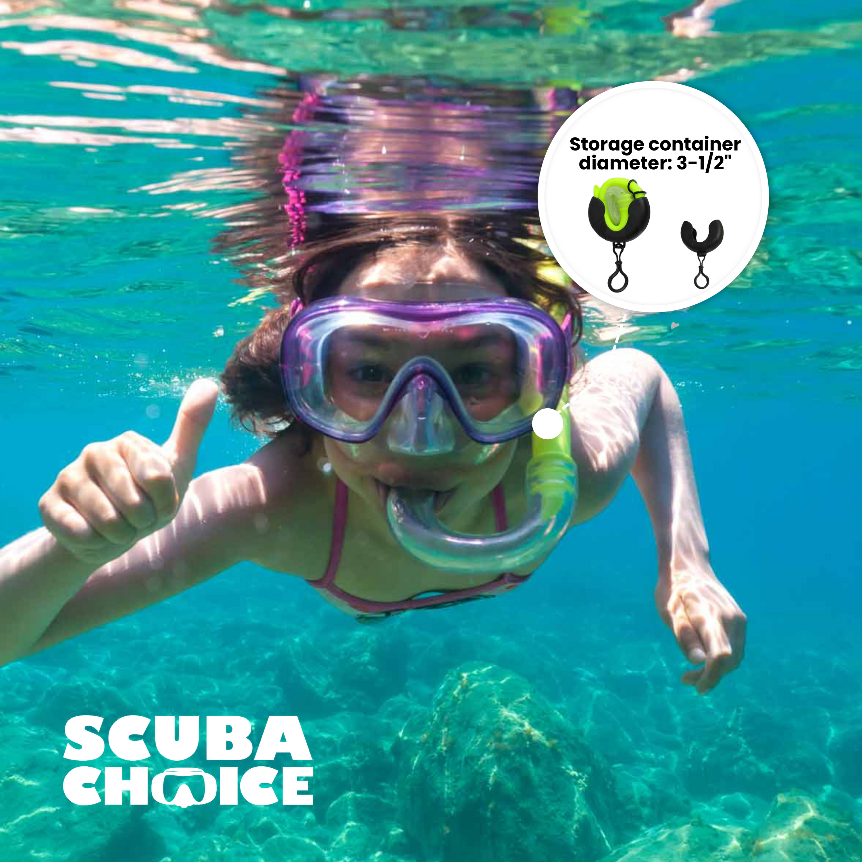 Scuba Choice Silicone Roll-up Nautilus Snorkel with Storage Container