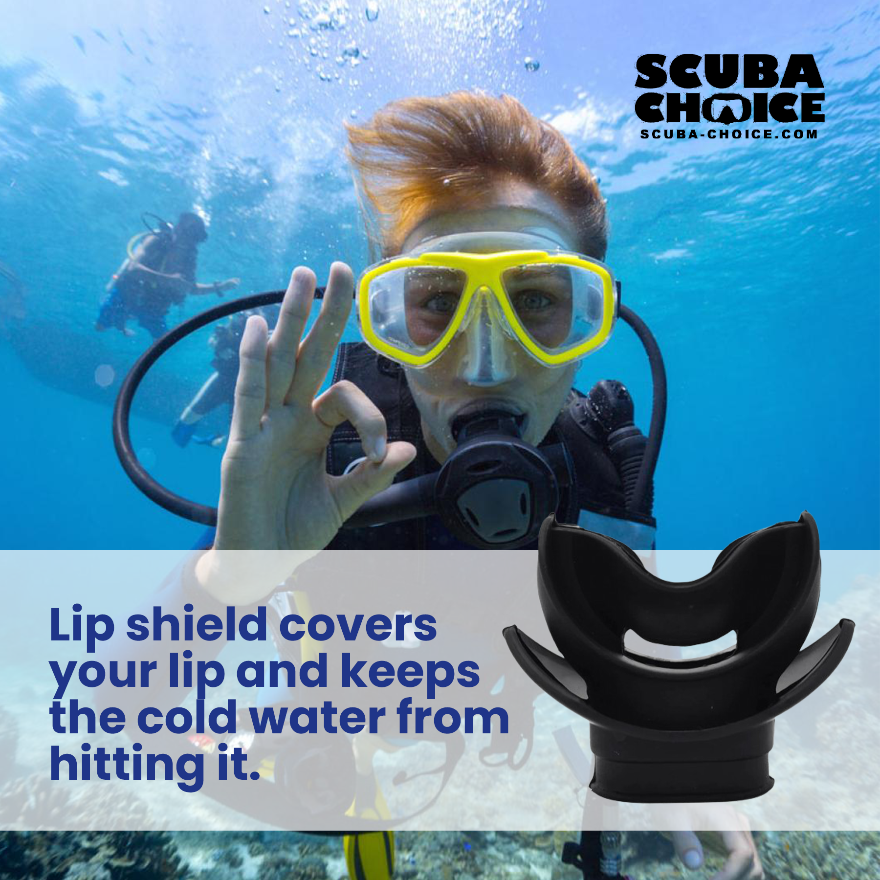 Scuba Choice Silicone Regulator Comfort Bite Mouthpiece with Lip Shield