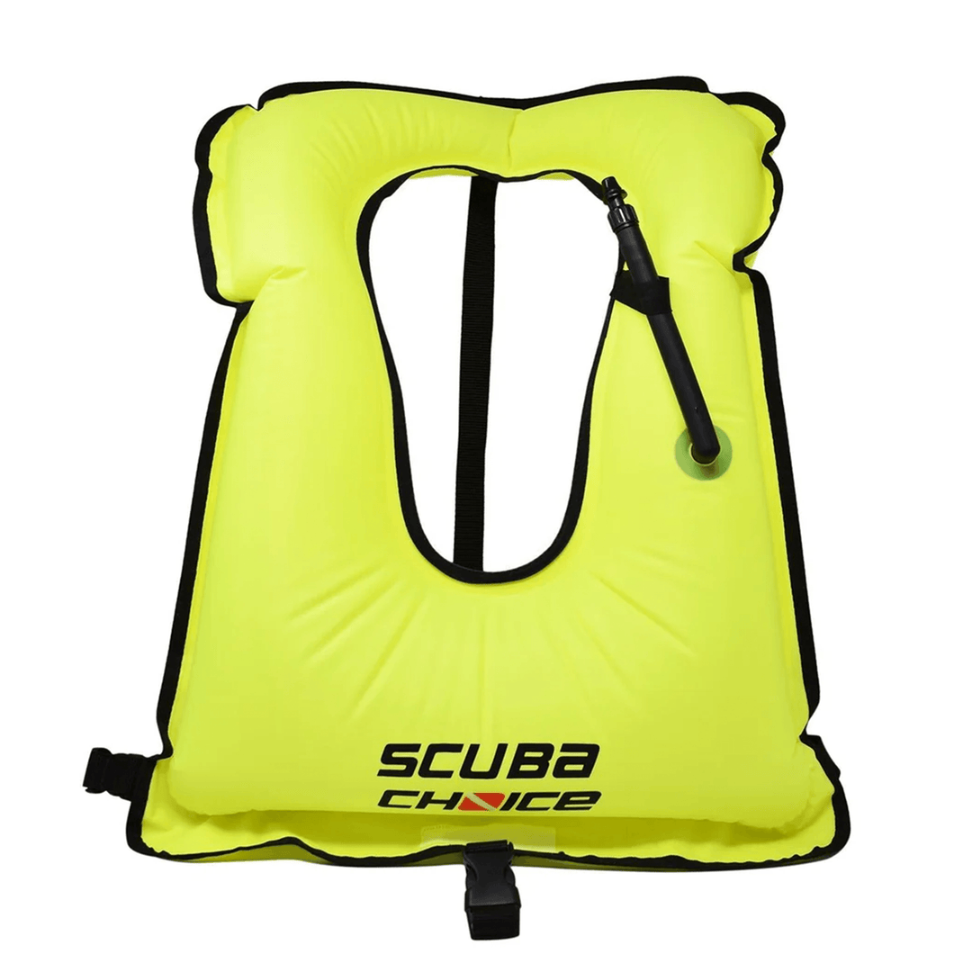 Scuba Choice Adult Neon Yellow Snorkel Vest with Name box, Large - Scuba Choice