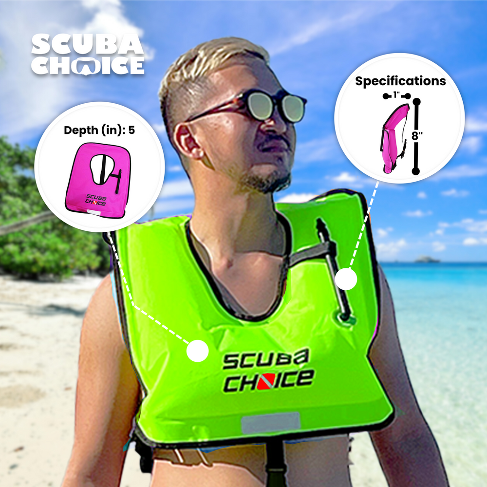 Scuba Choice Diving Snorkeling Adult Purple Snorkel Vest w/ Name Box, Size XL