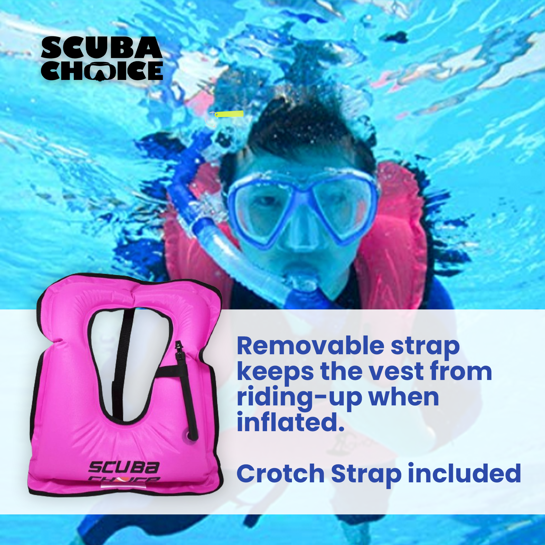 Scuba Choice Diving Snorkeling Adult Purple Snorkel Vest w/ Name Box, Size XL