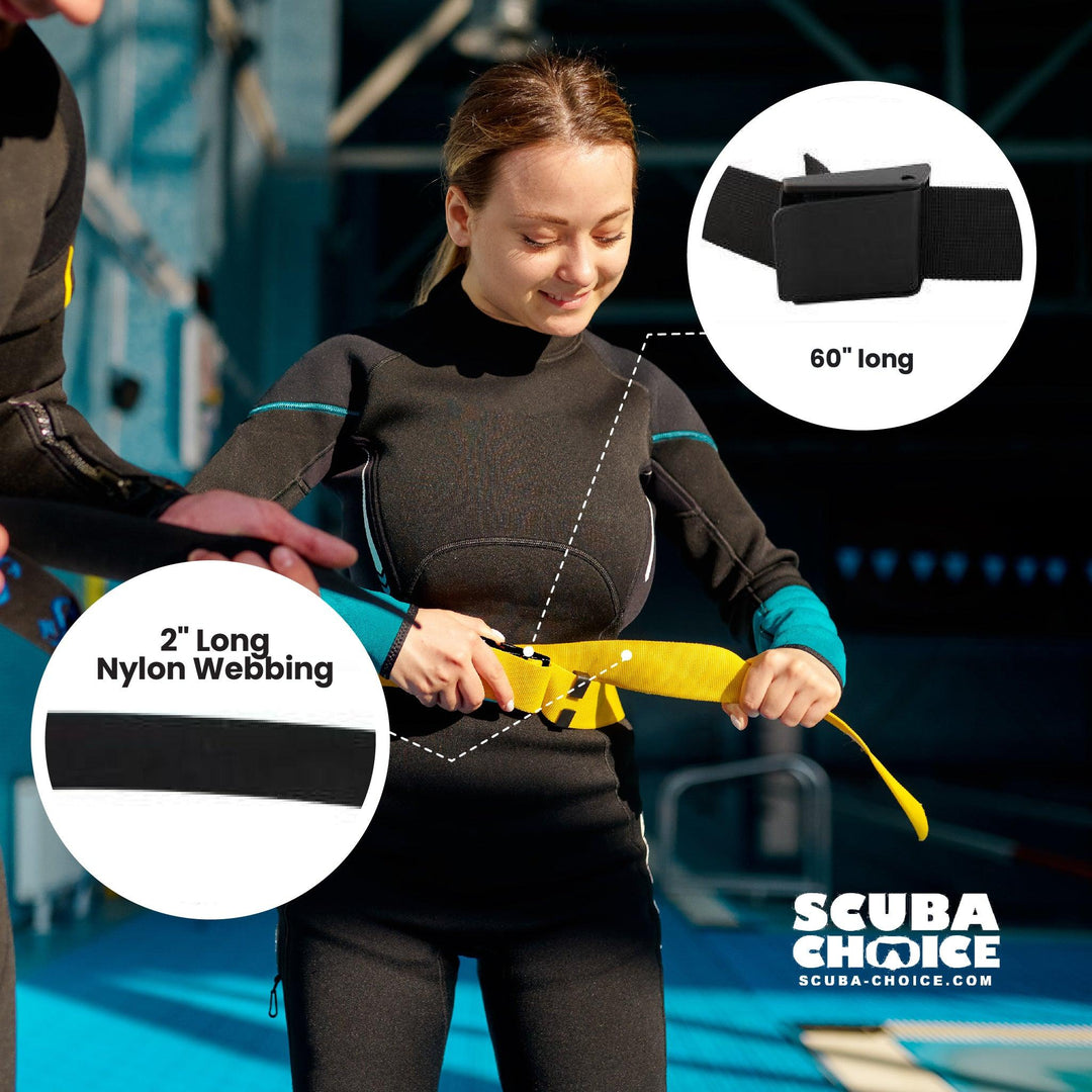 Scuba Diving 60" Long 2" Webbing Weight Belt with Plastic Buckle - Scuba Choice