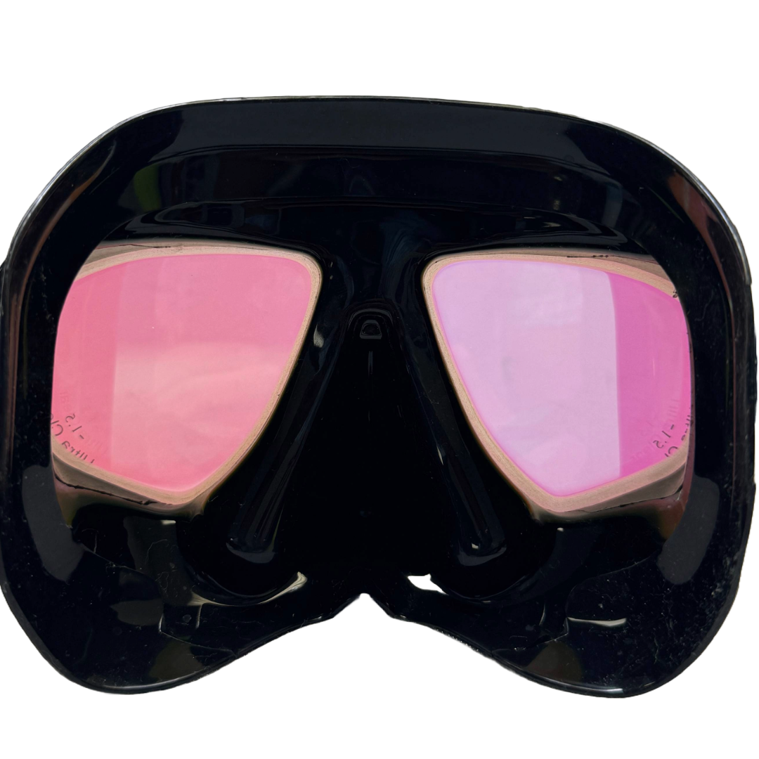 Palantic M36 Solid Black/Black Silicone UV Coated RX Nearsighted Lenses Dive/Snorkeling Mask