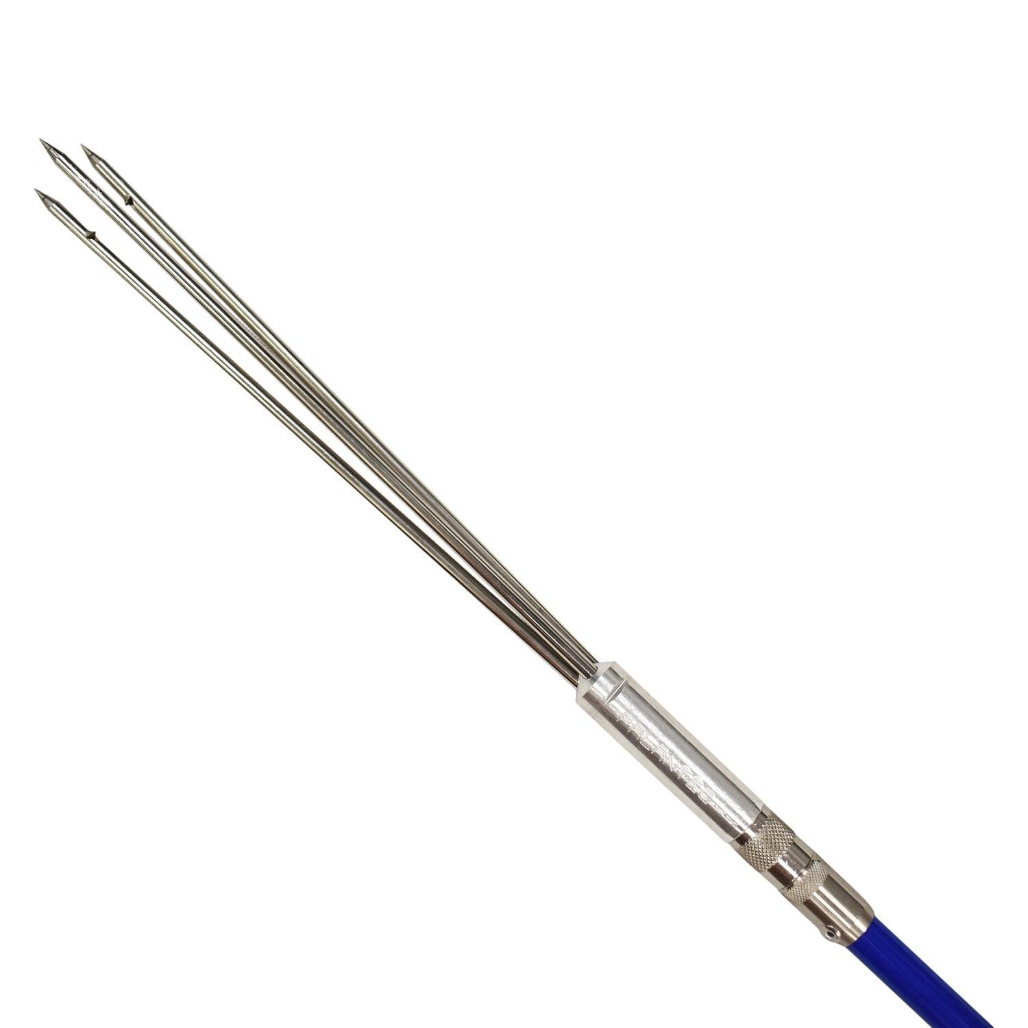 Scuba Choice Heavy Duty 7ft Blue Fiberglass Black Alum Pole Spear w/3 Prong Tip - Scuba Choice