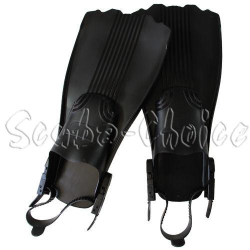 Black Low Volume Snorkeling Fishing Fins One Size Large Belly Boating - Scuba Choice
