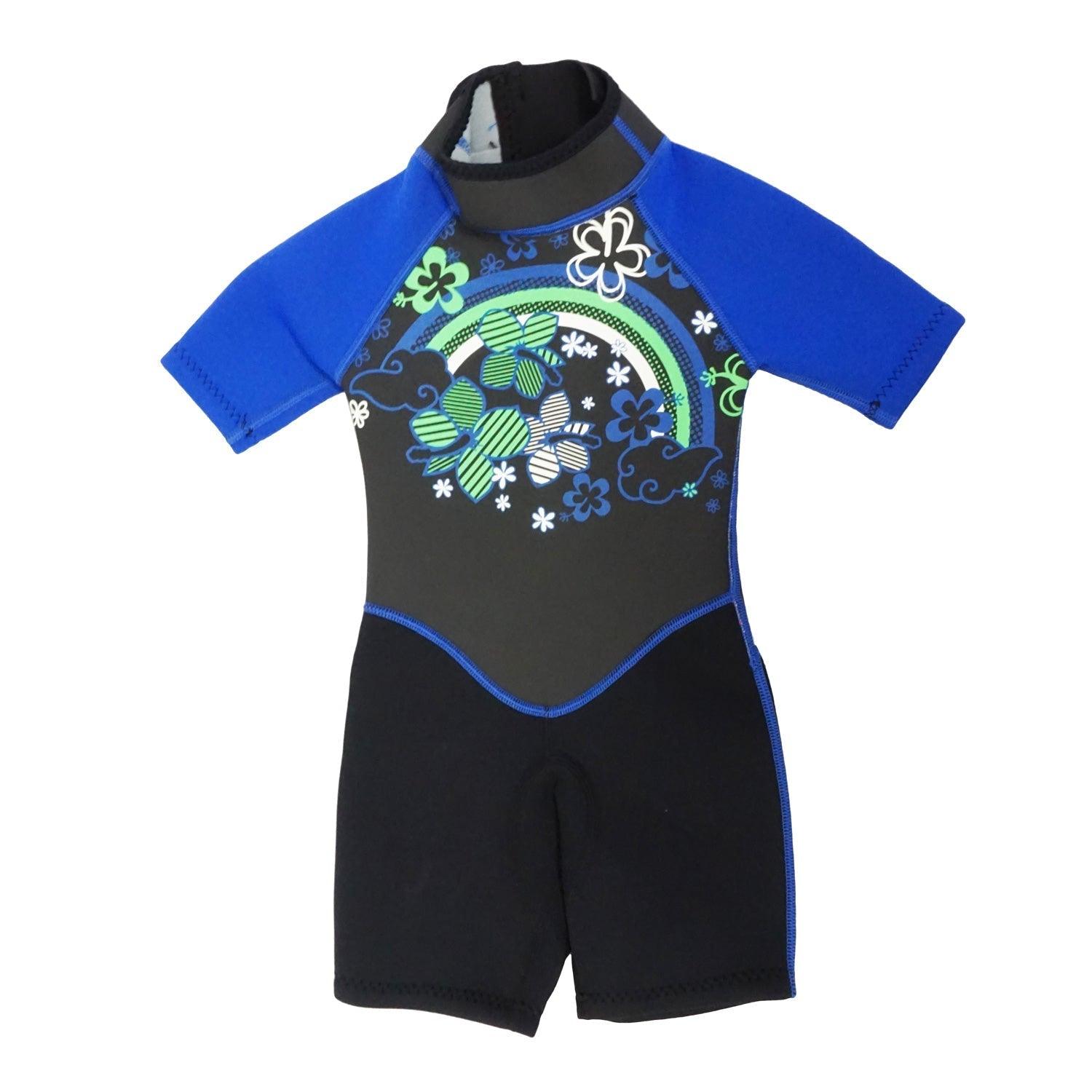 Kiddi Choice Kids 2.5mm Neoprene Short Sleeve Wetsuit Black/Blue - Scuba Choice