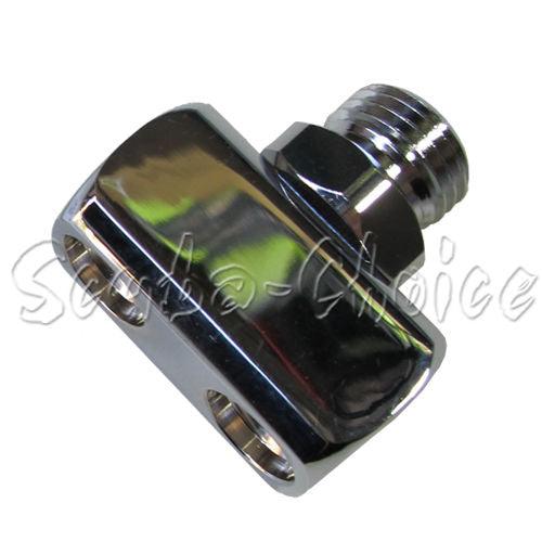 Scuba Diving 1 Male 9/16-18 UNF-2A to 2X Female 3/8-24 UNF-2B LP Hose Adaptor - Scuba Choice