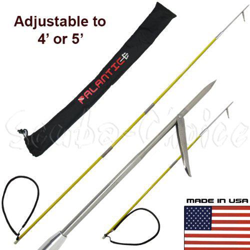 6' Travel Spearfishing 3Piece Pole Spear Single Barb Tip Adjustable to 4' & 5' - Scuba Choice