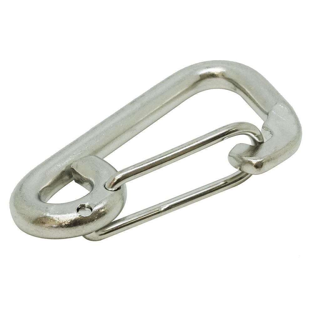 Scuba Choice Boat Marine Clip Stainless Steel Safety Spring Hook Carabiner, 3" - Scuba Choice