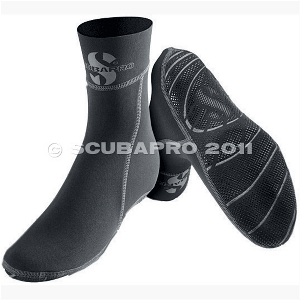 Hybrid Socks w/Non Slip Sole - Black (2016) - Scuba Choice