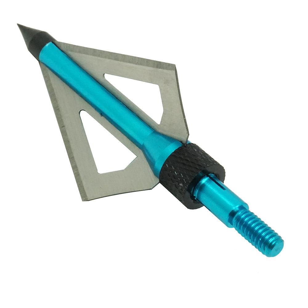 Safari Choice Crossbow 3 Fixed Blades Broadheads 100g, 6pc pack (Blue) - Scuba Choice