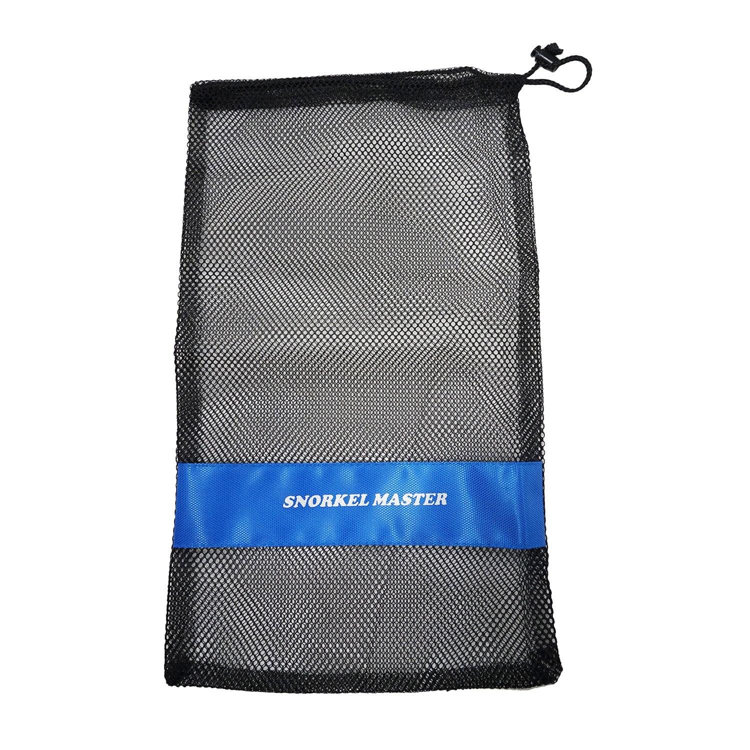 Snorkel Master Snorkeling Drawstring Mesh Bag w/ Blue Bar- 19" x 10" - Scuba Choice