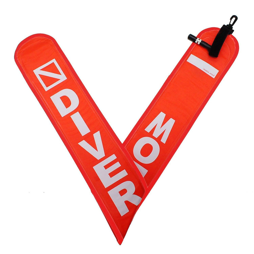 Scuba Diving 4ft Orange Surface Marker Signal Tube w/ Plastic Clip - Scuba Choice