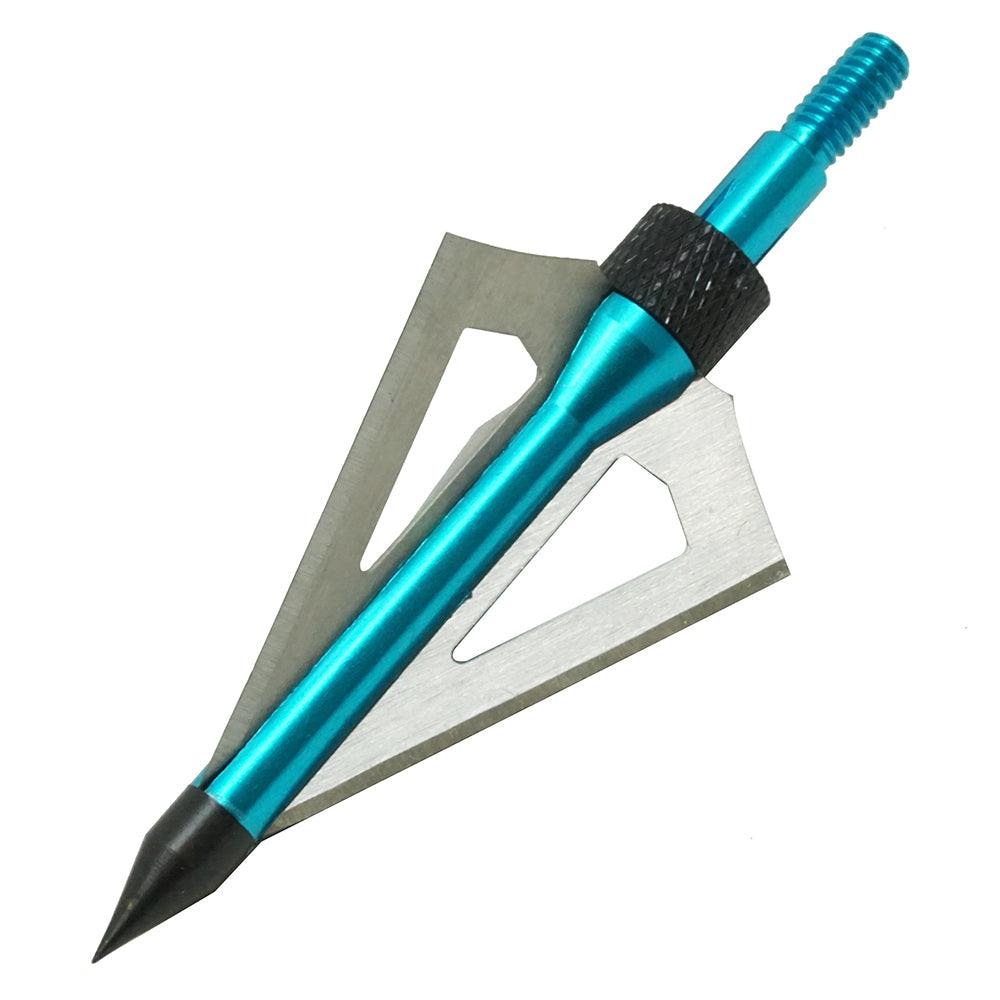 Safari Choice Crossbow 3 Fixed Blades Broadheads 100g, 6pc pack (Blue) - Scuba Choice