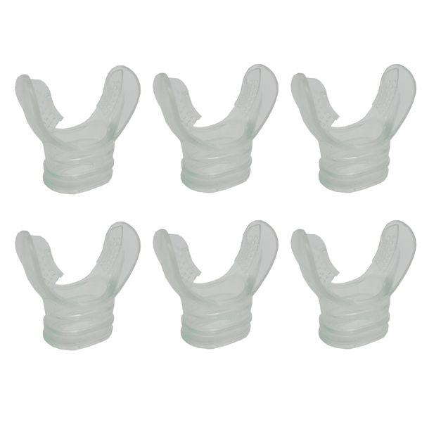 Scuba Diving Clear Regulator Octopus Mouthpieces w/ Regulator Tie, 6pc Pack - Scuba Choice