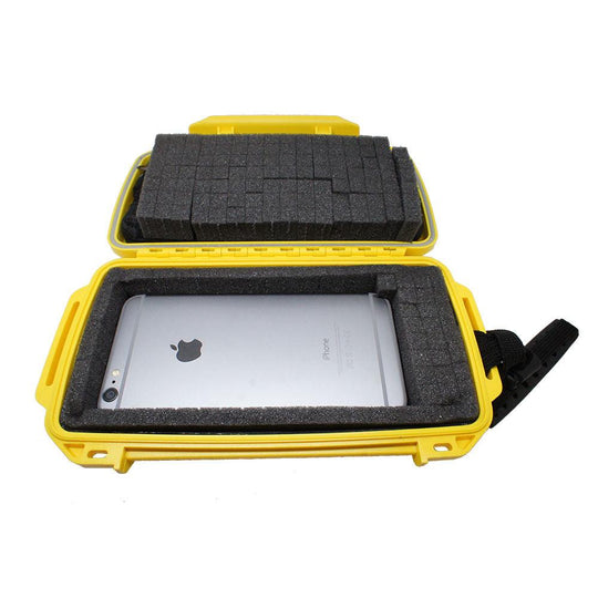 Waterproof Yellow Dry Box Case Container w/ Form (Fits iPhone 8 Plus) - Scuba Choice