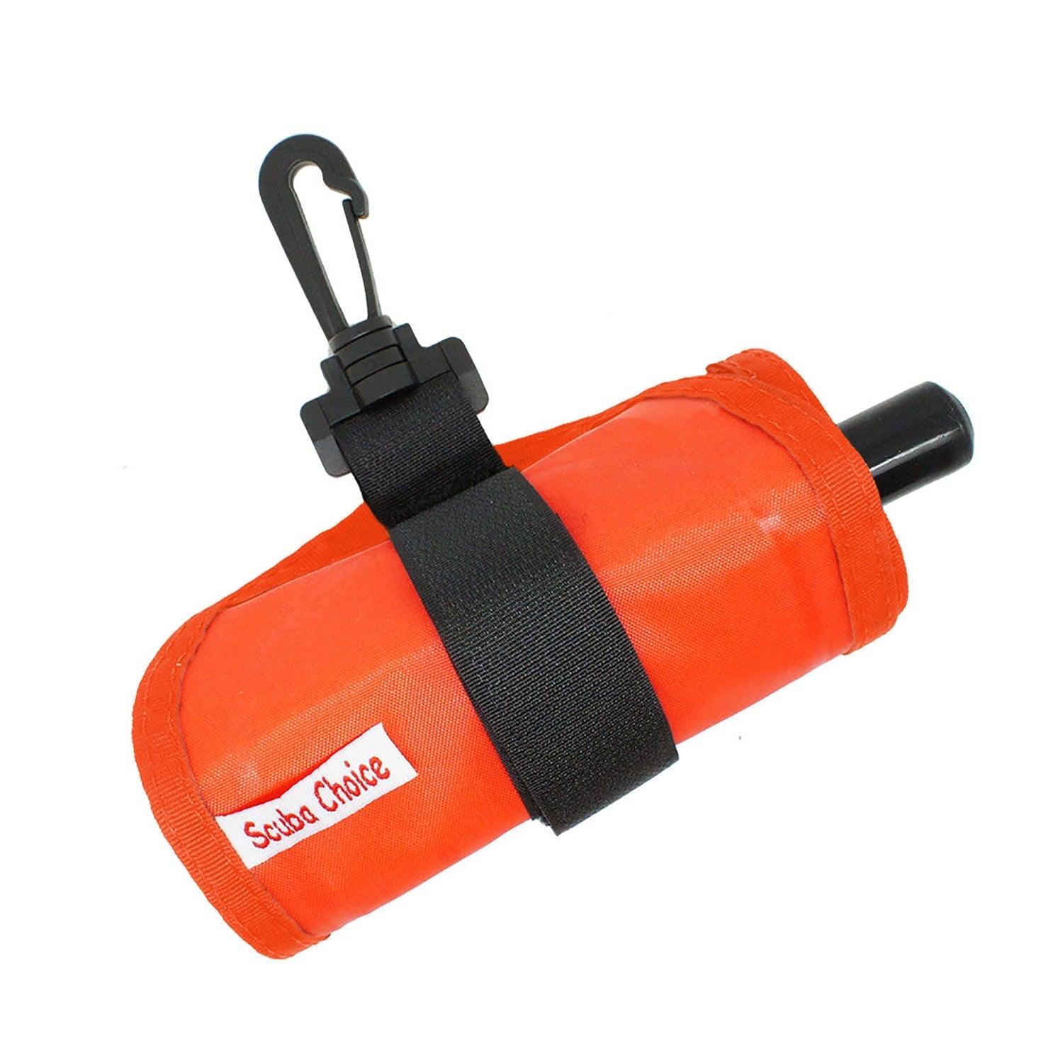 Scuba Diving 4ft Orange Surface Marker Signal Tube w/ Plastic Clip - Scuba Choice