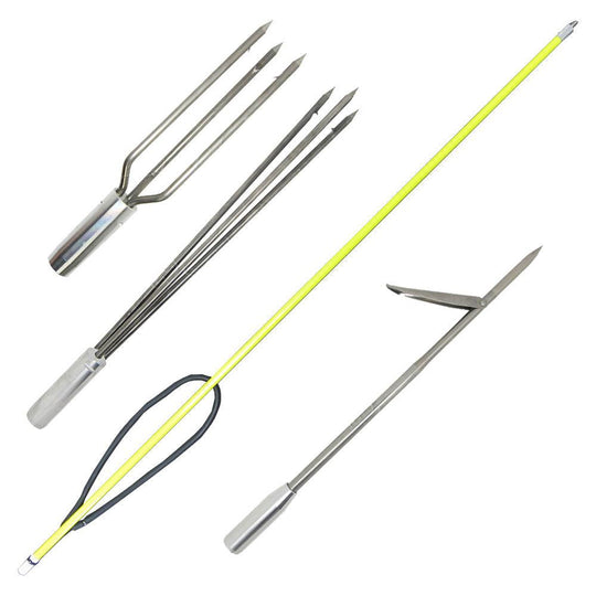 Spearfishing 5' Fiber Glass 1 piece Hawaiian Sling Pole Spear 3 Tips Set - Scuba Choice