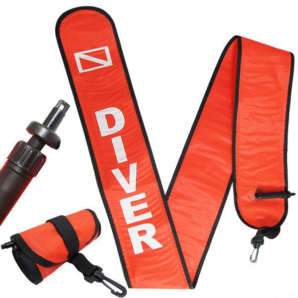 Scuba Diving 6ft Surface Marker Signal Tube Oral & Standard BC Hose Inflator - Scuba Choice