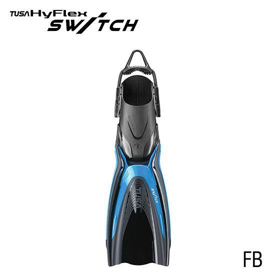 Tusa Hyflex Switch - Large Fish Tail Blue - Scuba Choice