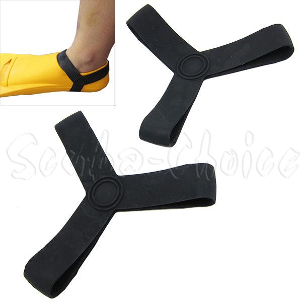 Scuba Diving Snorkeling Rubber Fin Black Keepers/Gripper Set - Pair - Scuba Choice