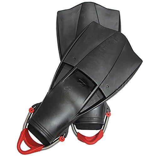 Scuba Diving Free Dive Spearfishing Black Rubber Fins w/ SS Spring Heel Straps - Scuba Choice