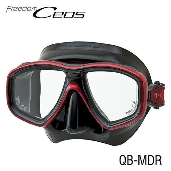 Tusa Ceos Mask - Black/Metallic Dark Red - Scuba Choice