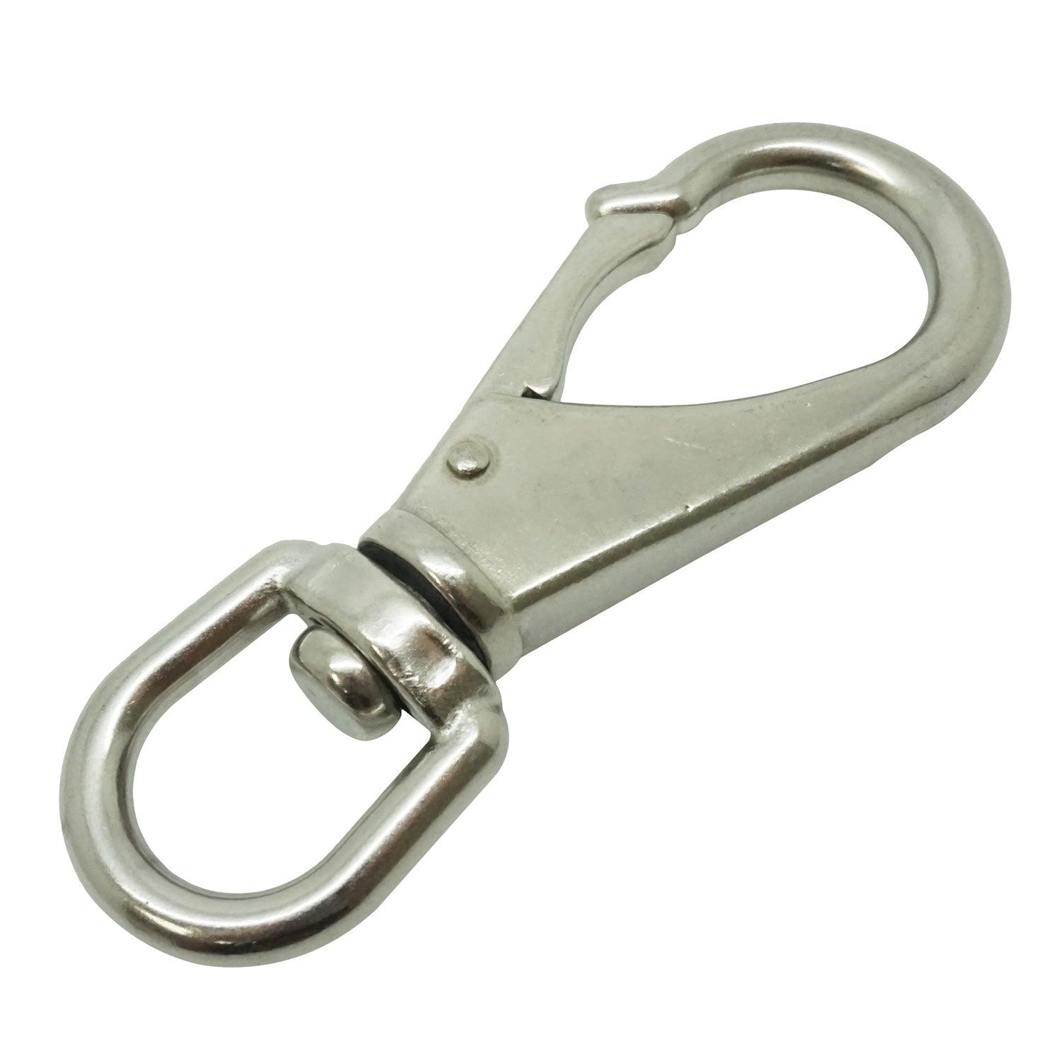 11.8cm Stainless Steel Swivel Eye Snap Hook Marine Clip Size #3, 16mm Opening - Scuba Choice