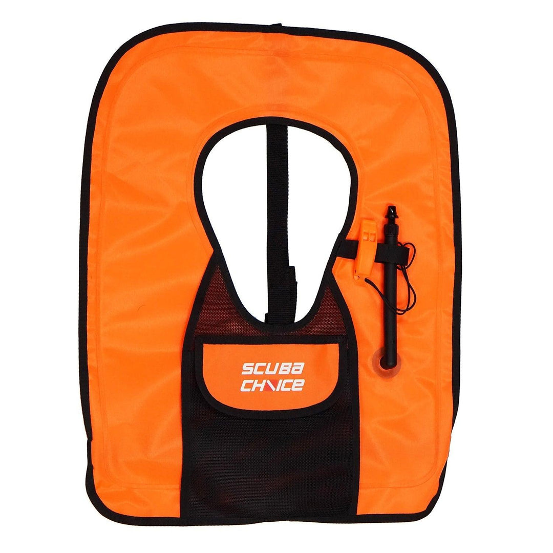 Scuba Choice Adult Orange Snorkel Vest With Front Pocket & Whistle - Scuba Choice