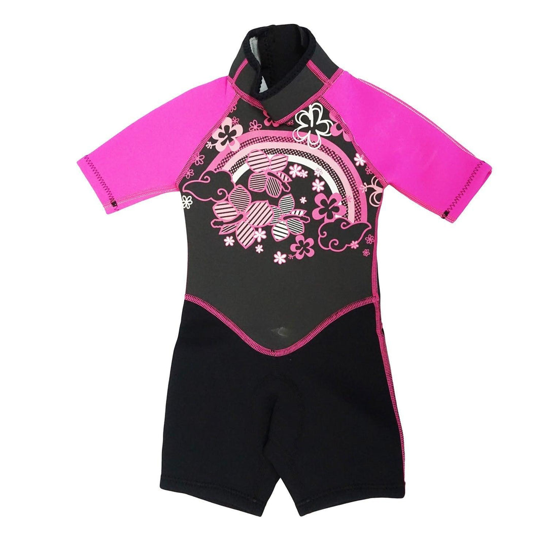 Kiddi Choice Kids 2.5mm Neoprene Short Sleeve Wetsuit Black/Pink - Scuba Choice