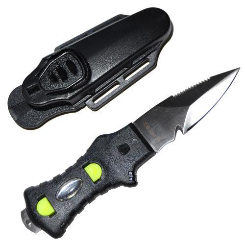 Scuba Diving Compact Black Stainless Steel Point Tip BCD Knife - Scuba Choice