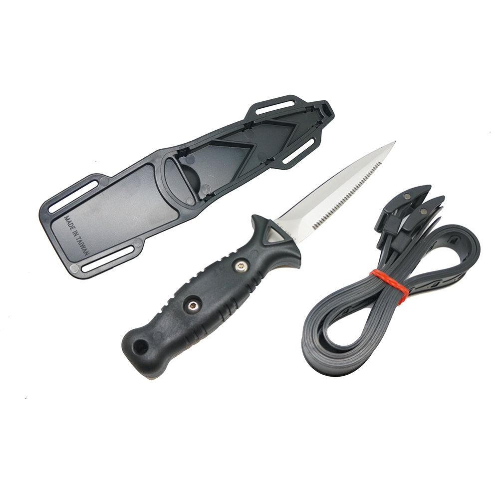 Scuba Choice Spearfishing 8.5" Low Volume Point-Tip Sharp Dive Knife w/ Straps - Scuba Choice