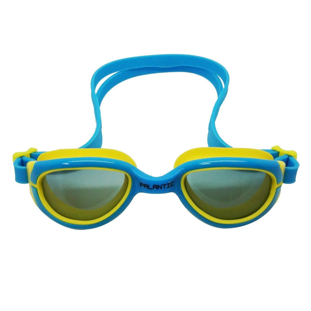 Palantic Jr. Silicone Swim Goggles w/ UV Tinted Lenses, Blue/Yellow - Scuba Choice