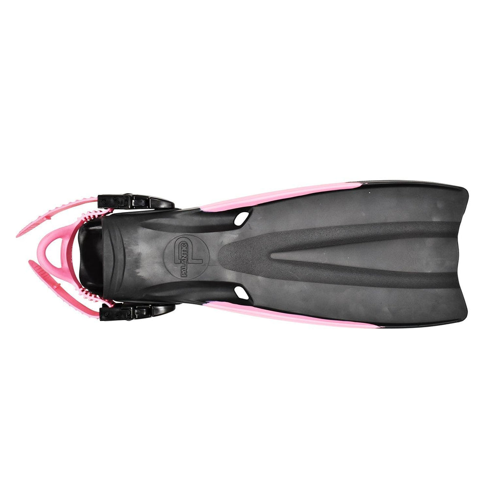 Scuba Choice Palantic Open Heel Rubber Dive Fins with Bag, Black/Pink - Scuba Choice