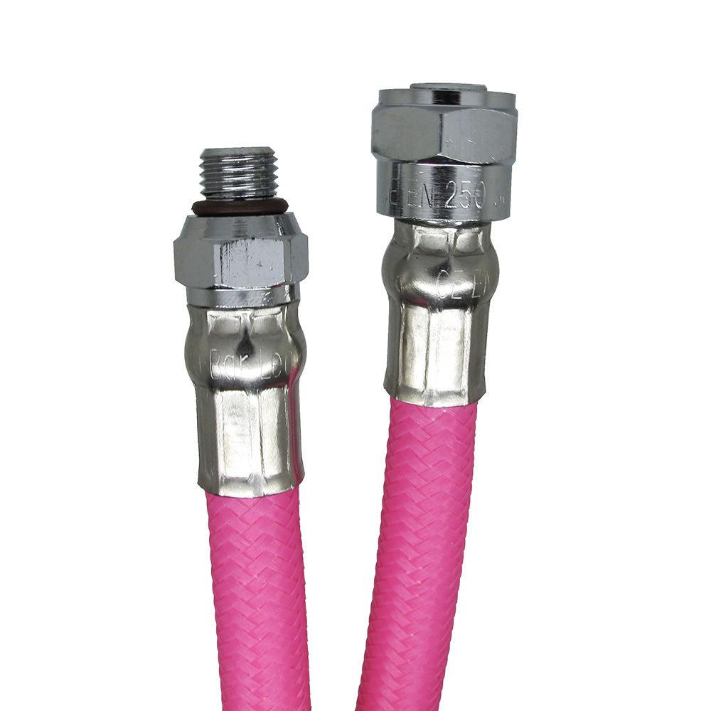 Scuba Choice 24" Colored Low Pressure Nylon Braided Hose for 2nd Stage Reg and Octo, Pink - Scuba Choice