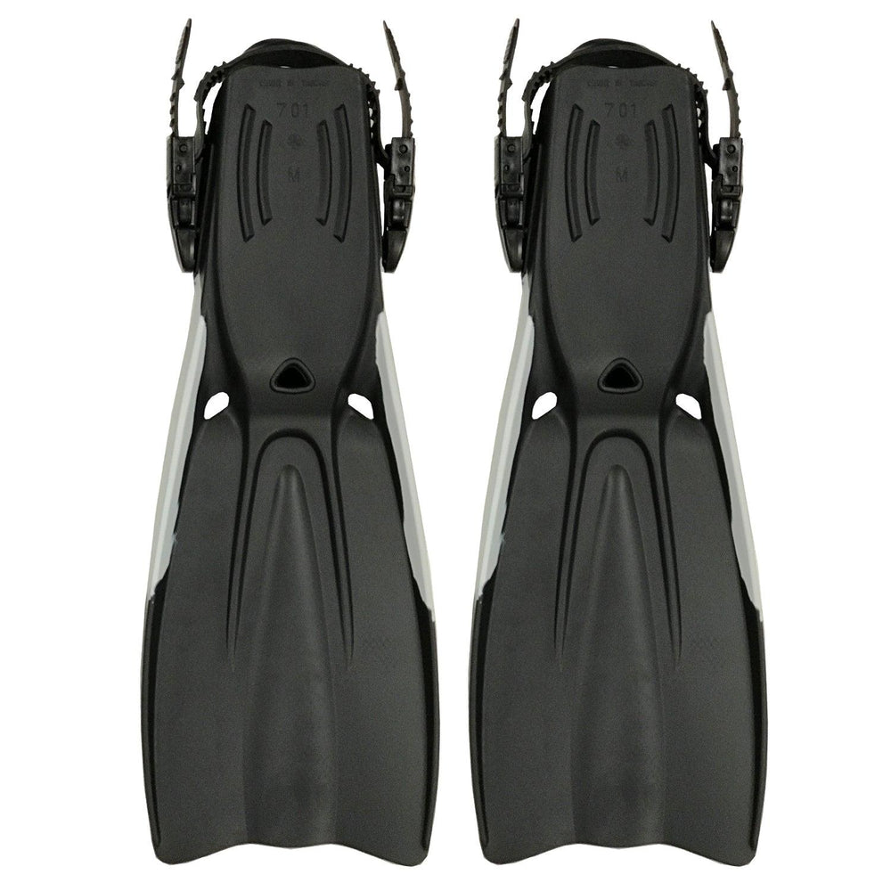 Scuba Choice Palantic Open Heel Rubber Dive Fins with Bag, Black - Scuba Choice