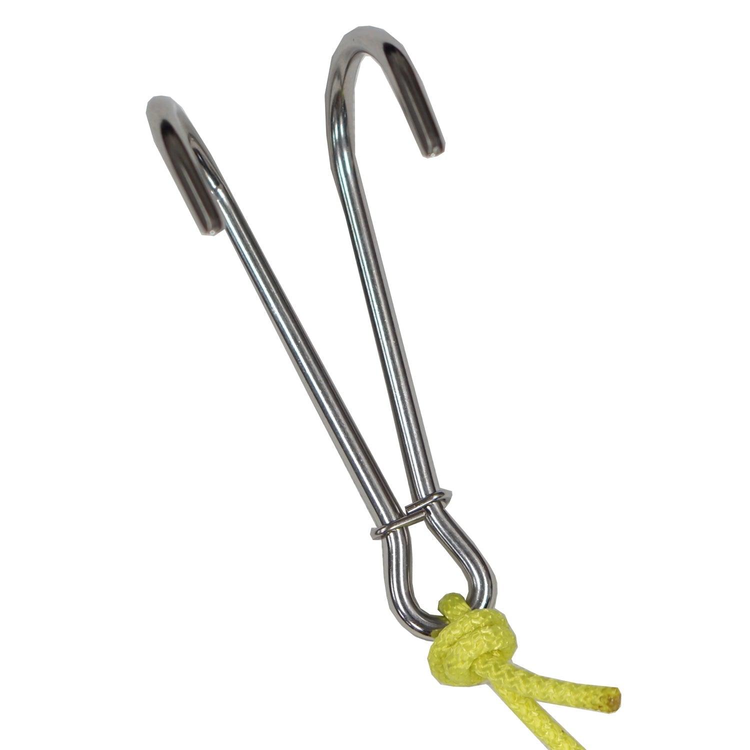 Scuba Choice Heavy duty 6mm Stainless steel Reef Drift Hook w/ Rope and Clip - Scuba Choice