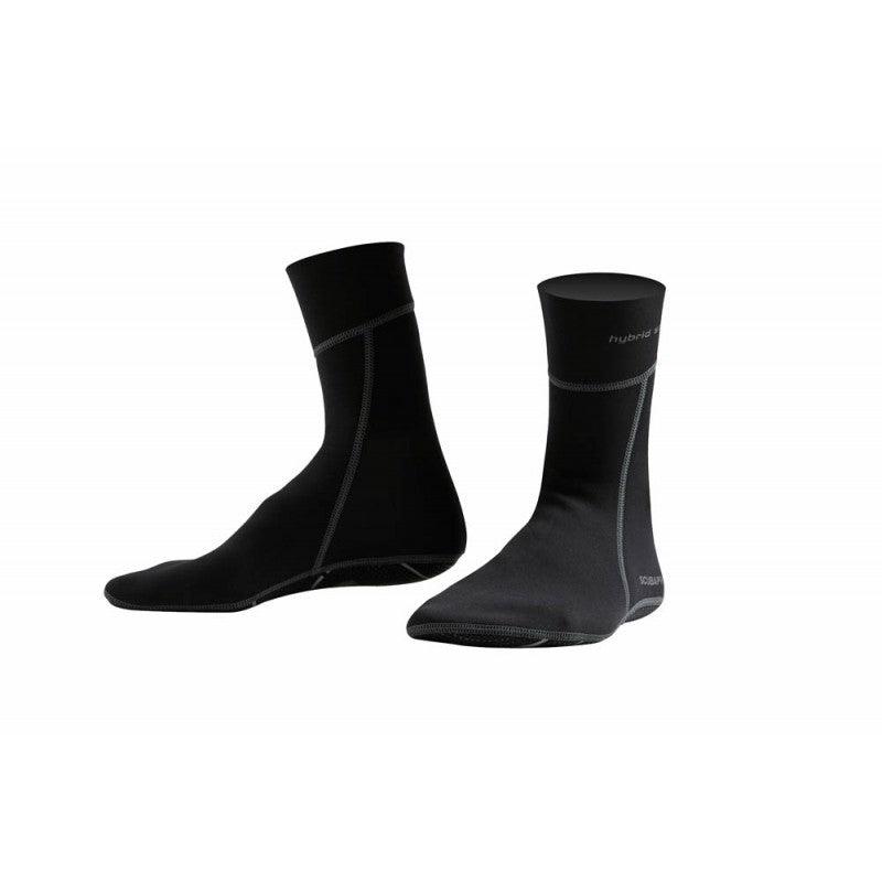 Hybrid Socks w/Non Slip Sole - Black (2016) - Scuba Choice