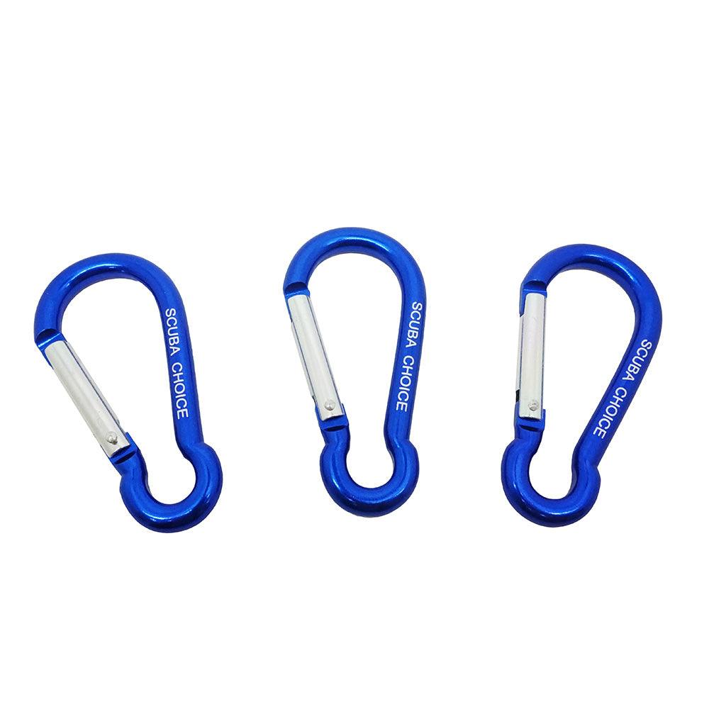 Boat Marine Clip Blue Aluminum Locking Clip Hook Carabiner 2.7", 3pc pack - Scuba Choice