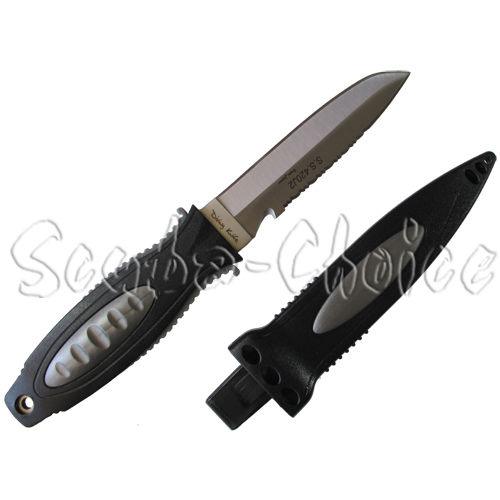 Scuba Low Volume Spearfishing 10" Stainless Point-Tip Dive Knife w/ Straps - Scuba Choice