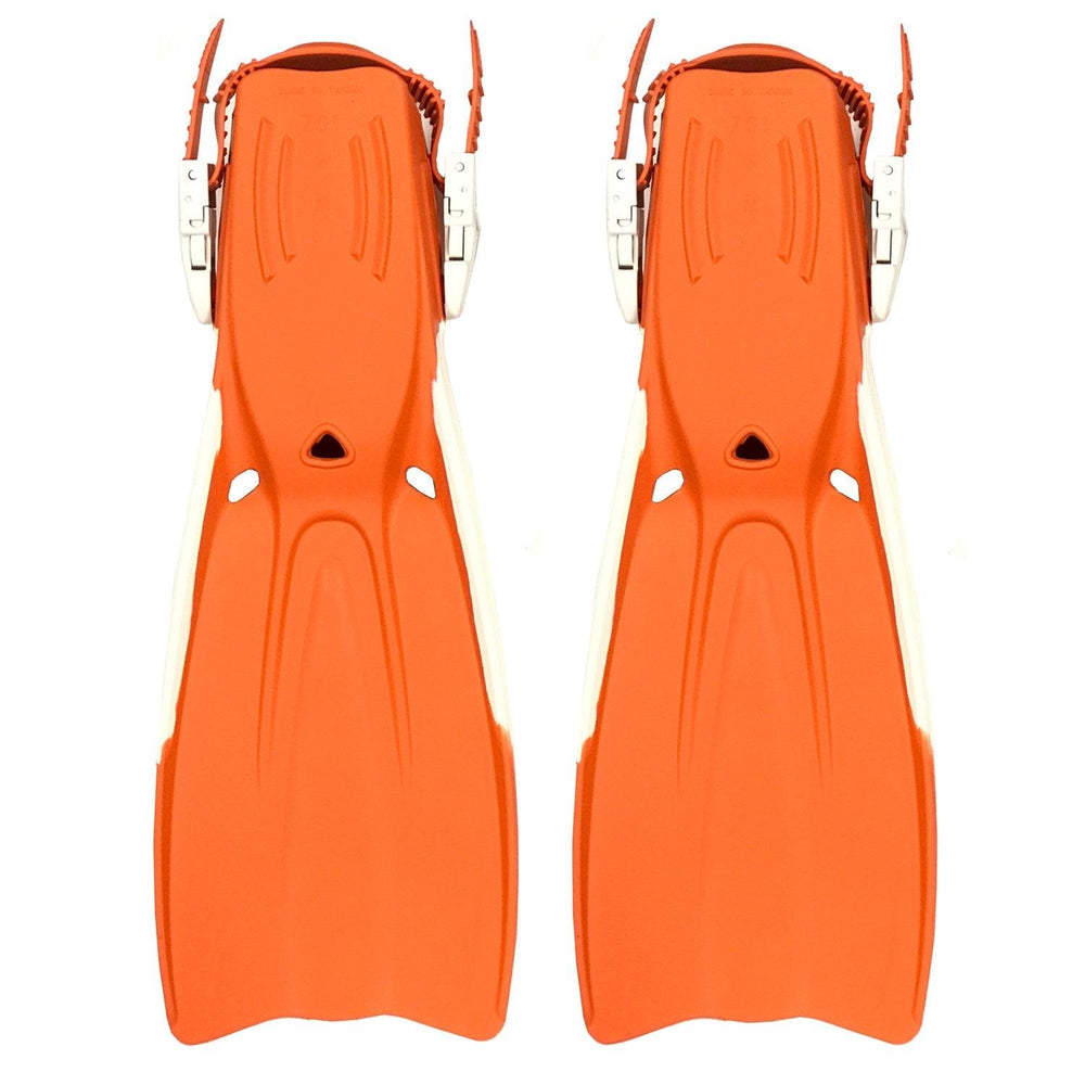 Scuba Choice Palantic Open Heel Rubber Dive Fins with Bag, Orange - Scuba Choice