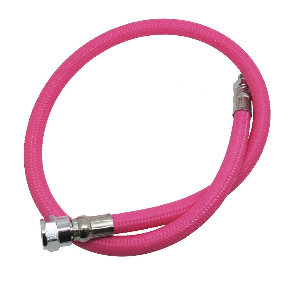 Scuba Choice 24" Colored Low Pressure Nylon Braided Hose for 2nd Stage Reg and Octo, Pink - Scuba Choice