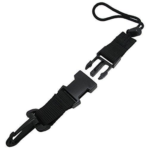 Scuba Diving Dive Black Lanyard Clip w/ Webbing Strap Quick Release Buckle - Scuba Choice