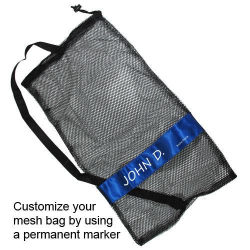 Scuba Diving Drawstring Mesh Bag with Shoulder Strap. 25" x 13" - Scuba Choice