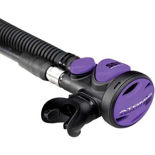 Atomic Safe Second Inflator (SS1), Stainless Steel - Purple - Scuba Choice