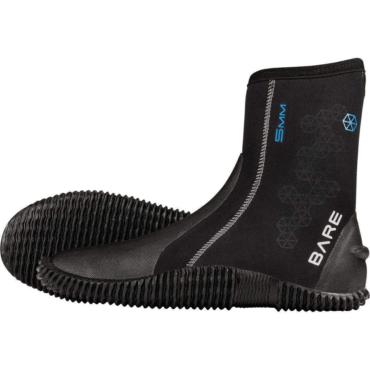 Bare 5mm S-Flex Boot, Black - Scuba Choice