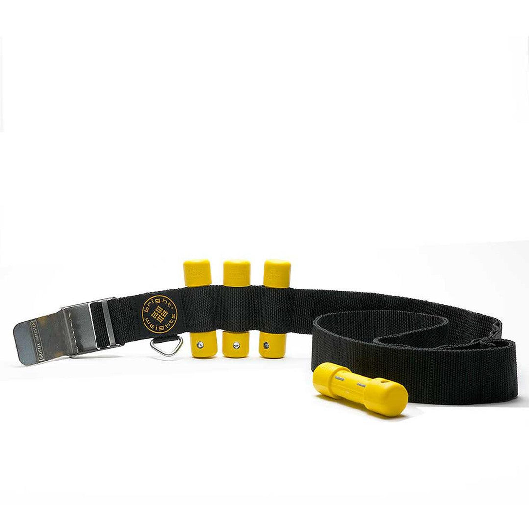 Scuba Diving Black Weight Belt w/4PCs Yellow Slug Weights Set - Scuba Choice