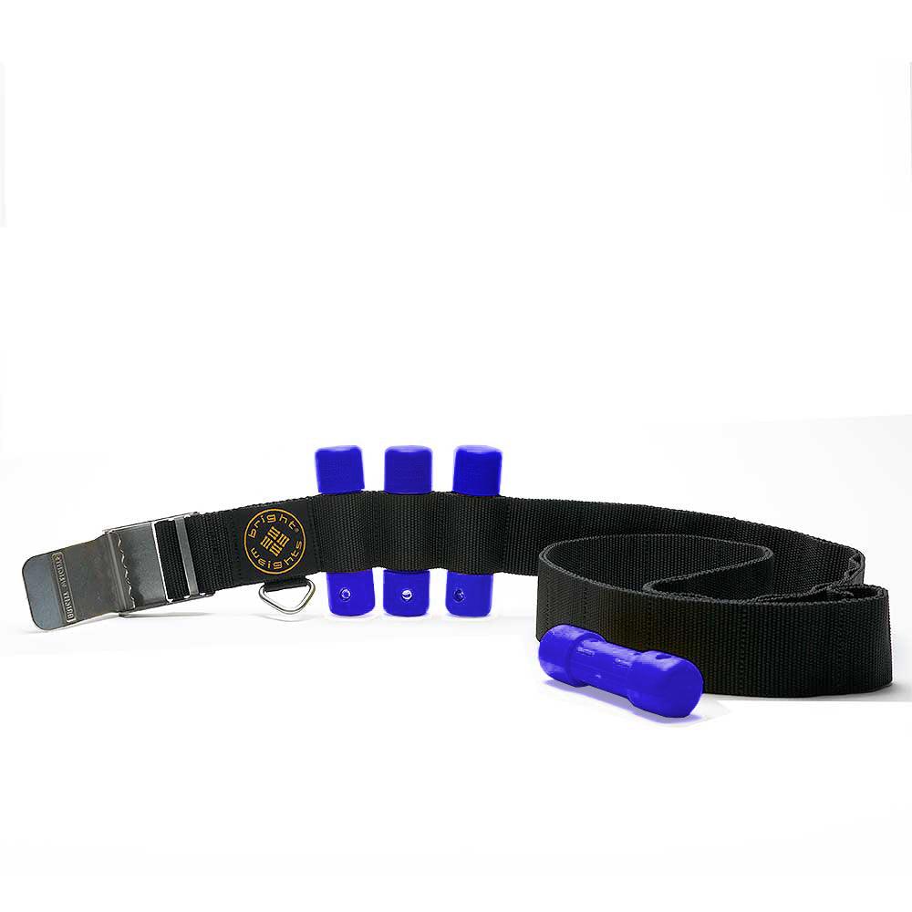 Scuba Diving Black Weight Belt w/4PCs Blue Slug Weights Set - Scuba Choice